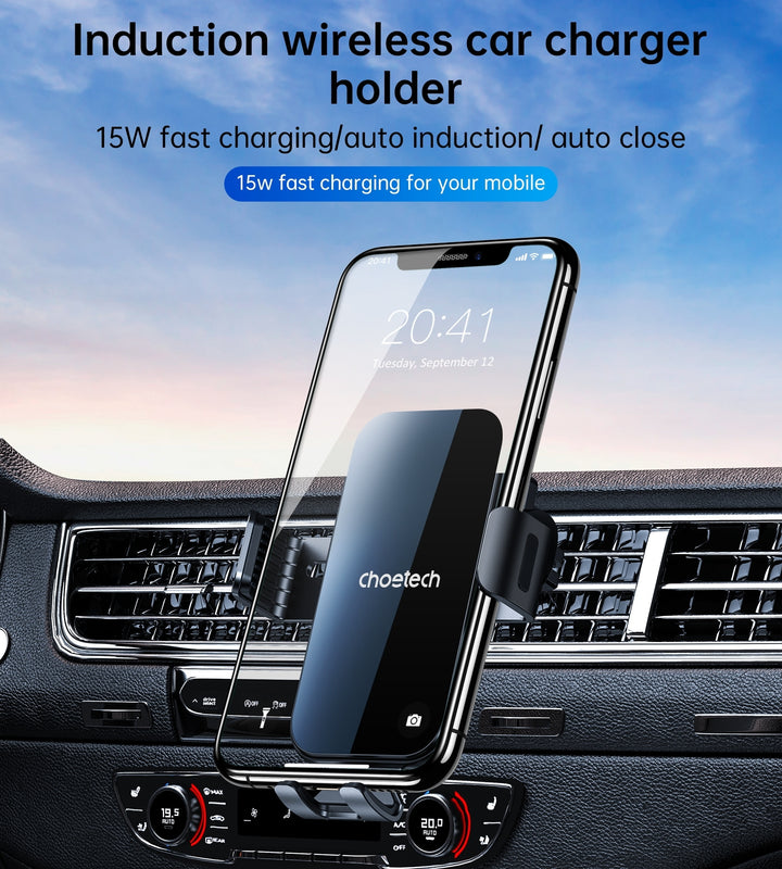 Choetech T202-F Fast Wireless Charging Car Dock