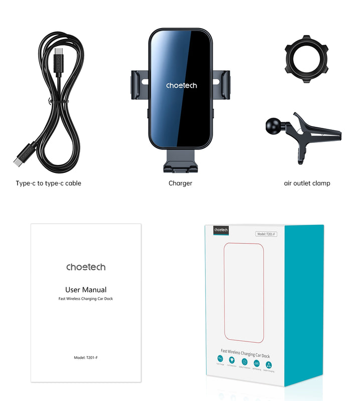 Choetech T202-F Fast Wireless Charging Car Dock