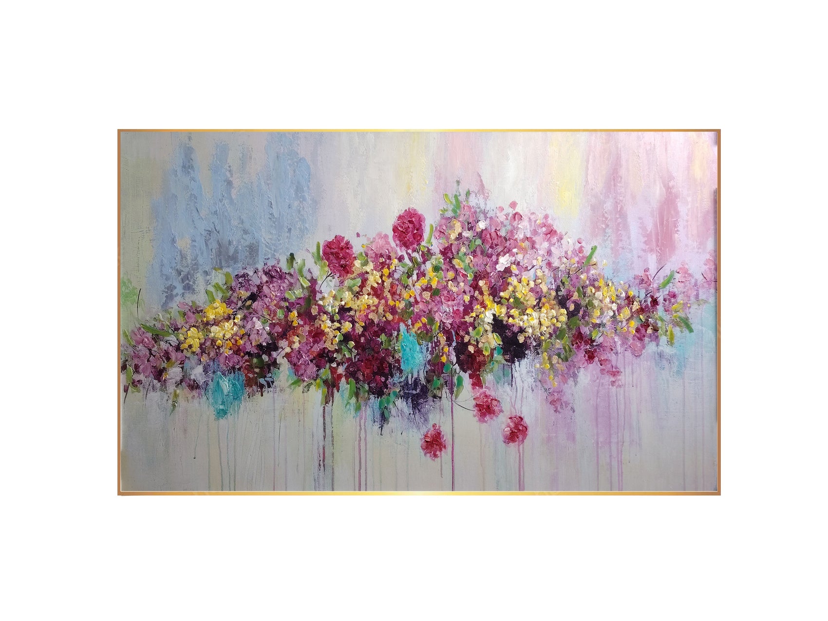 Blossom Field Framed Canvas Wall Art - 120cm x 200cm