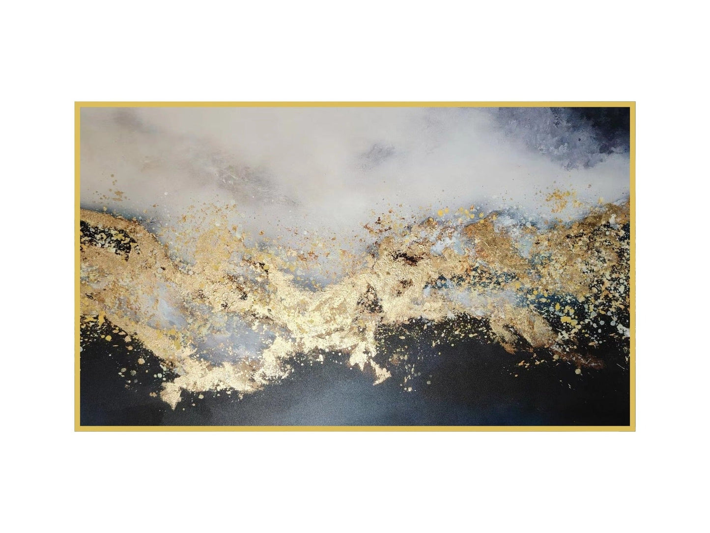 Gold Atlantic Framed Canvas Wall Art - 120cm x 200cm