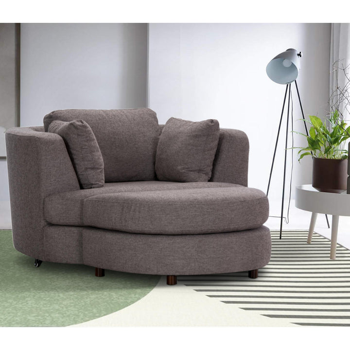 Sunshine Single Sofa Love Chair Fabric Swivel Armchair - Grey