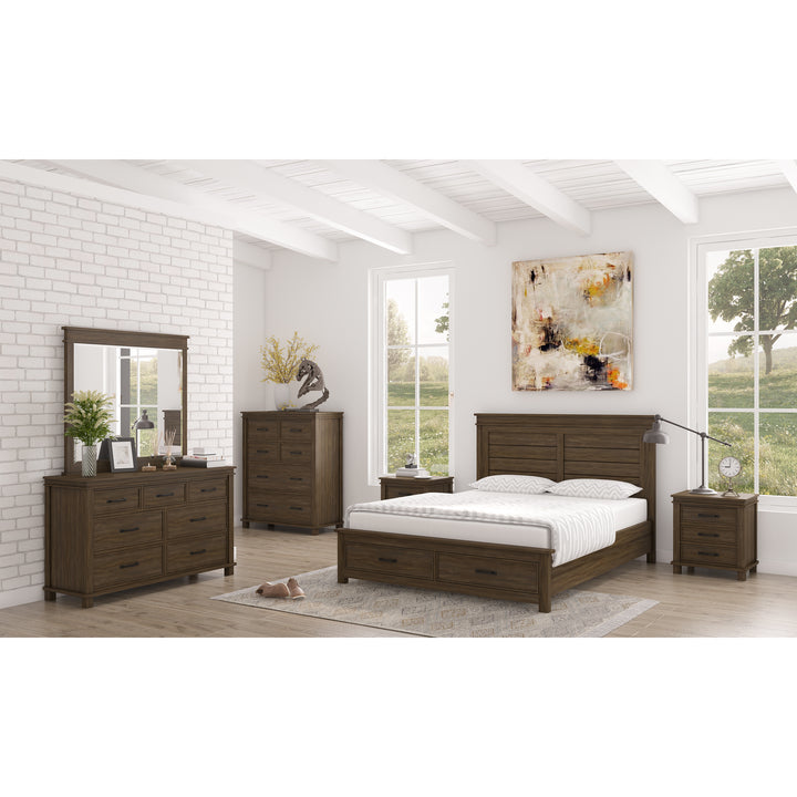 Lily Bed Frame King Size Timber Mattress Base - Rustic Grey