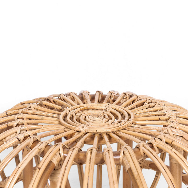 Mimosa 64cm Rattan Round Side Sofa End Table - Natural