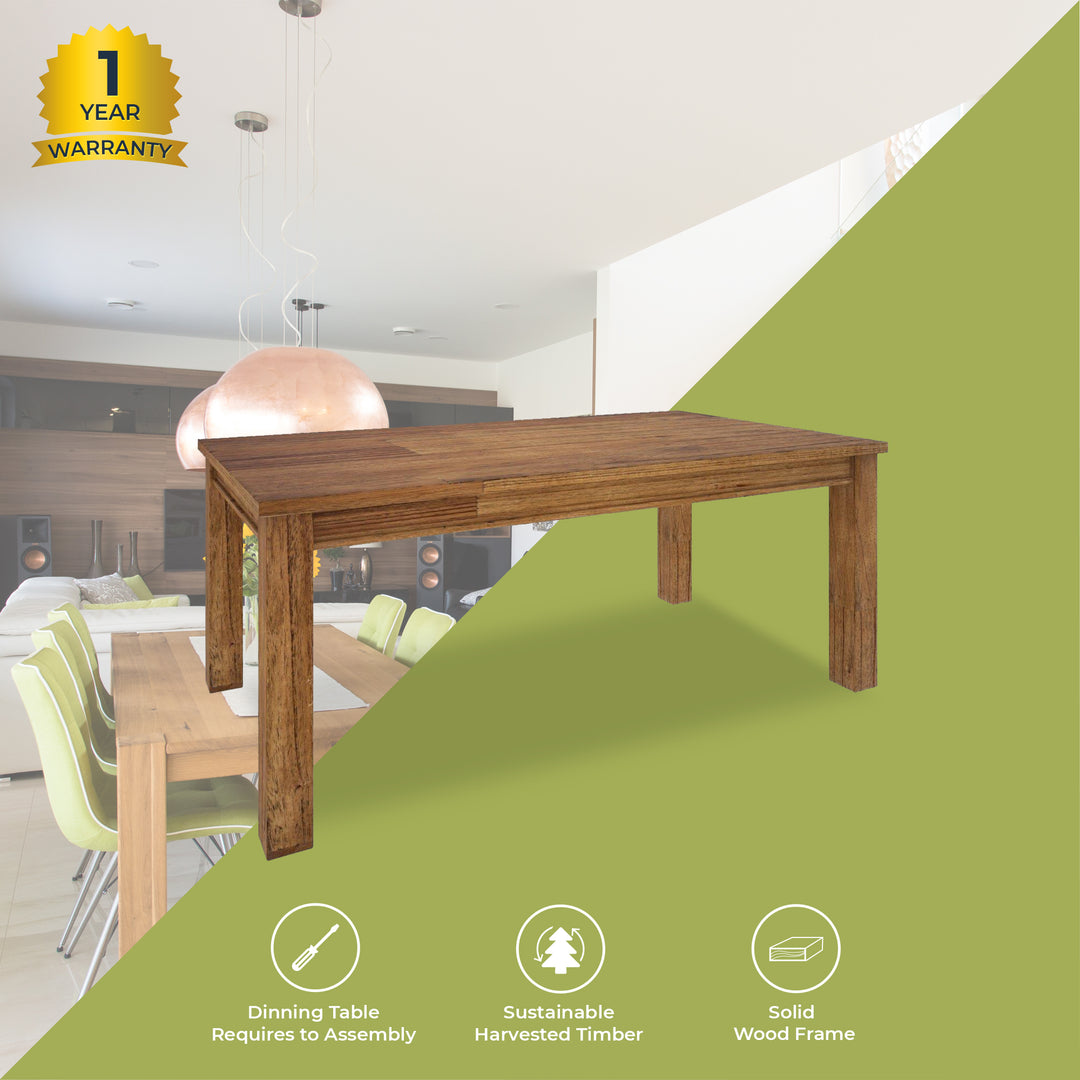 Birdsville Dining Table 225cm Solid Mt Ash Wood Home Dinner Furniture - Brown