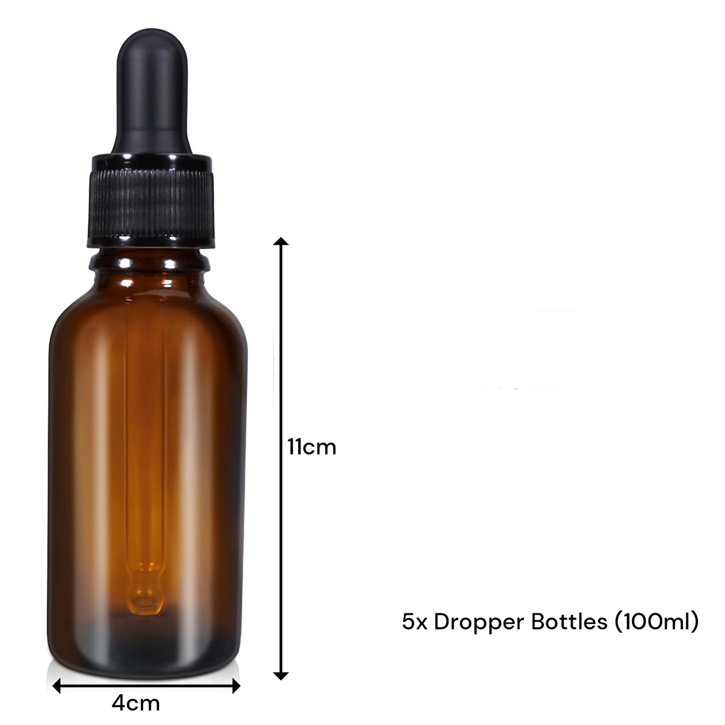 100ml (5 Pack) Amber Glass Dropper Bottle Liquid Essential Oils Bottle Bottles Leakproof Glass Tincture Bottles