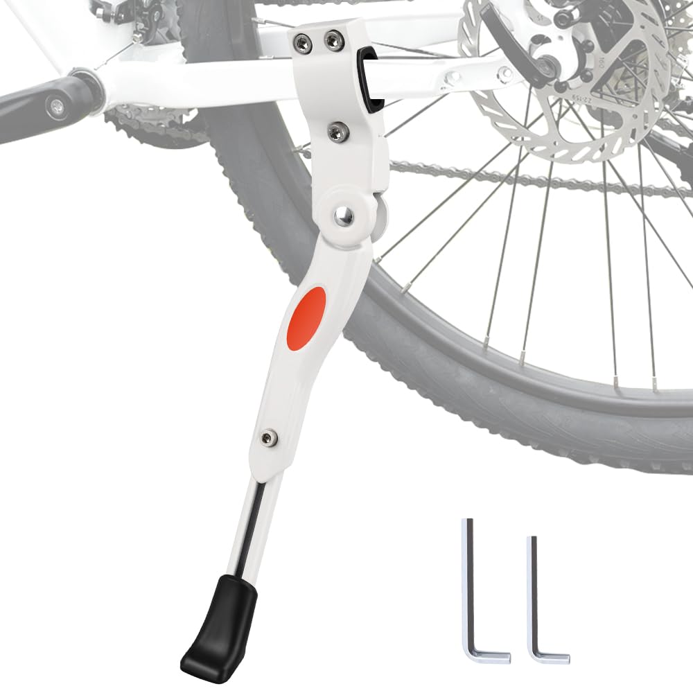 Adjustable Bike Kickstand Kickstand Rear Bicycle Stand for Bike 22"-28" White