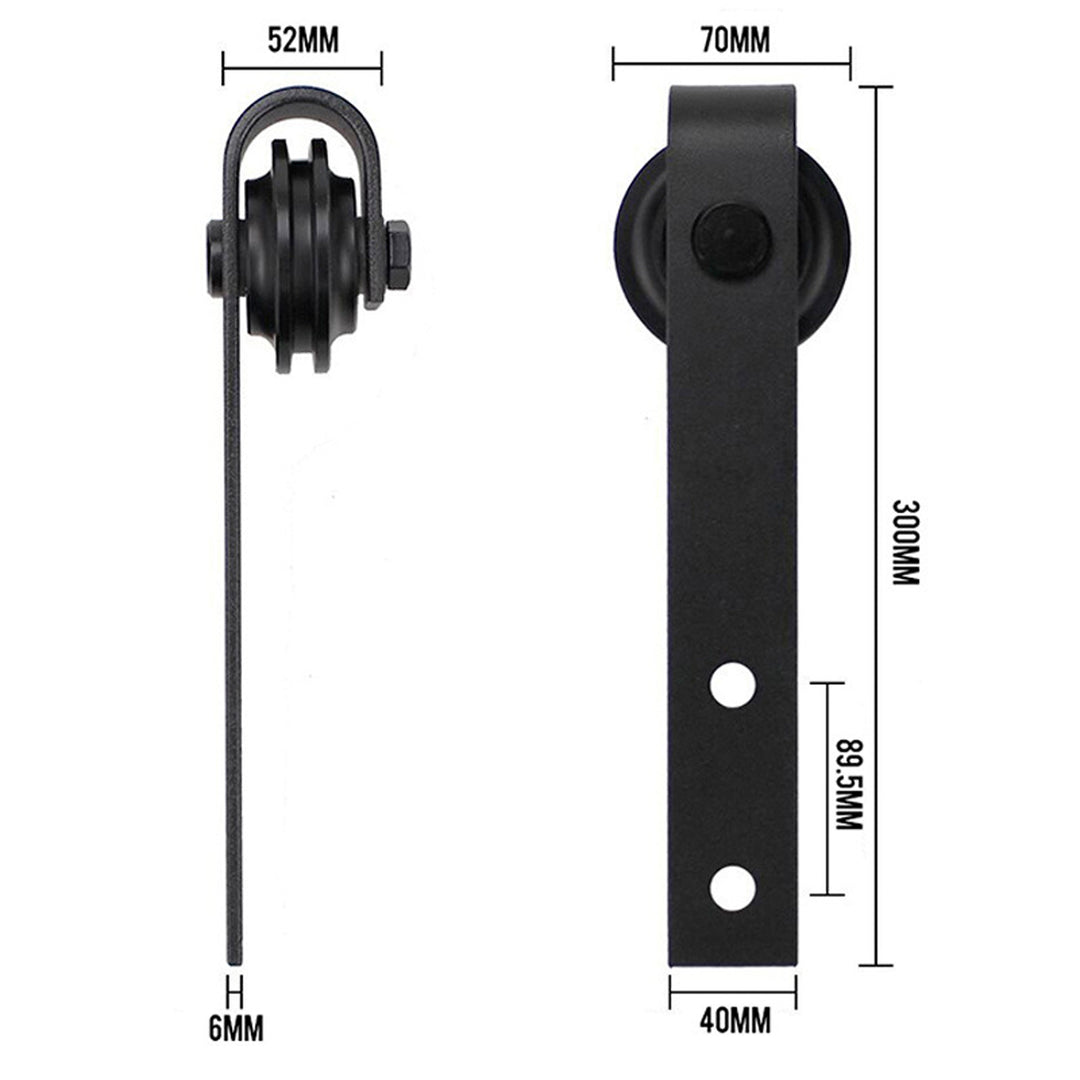 3m Heavy Duty Sliding Barn Single Door Hardware Kit Damper Track Rail Roller System