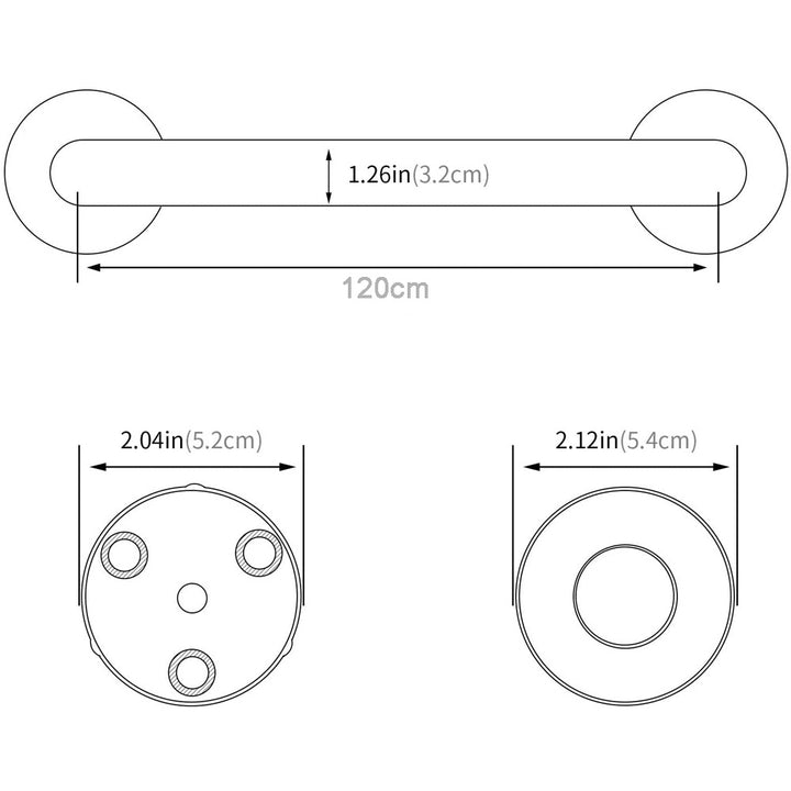 120cm Stainless Steel Handle for Shower Toilet Grab Bar Handle Bathroom Stairway Handrail Elderly Senior Assist