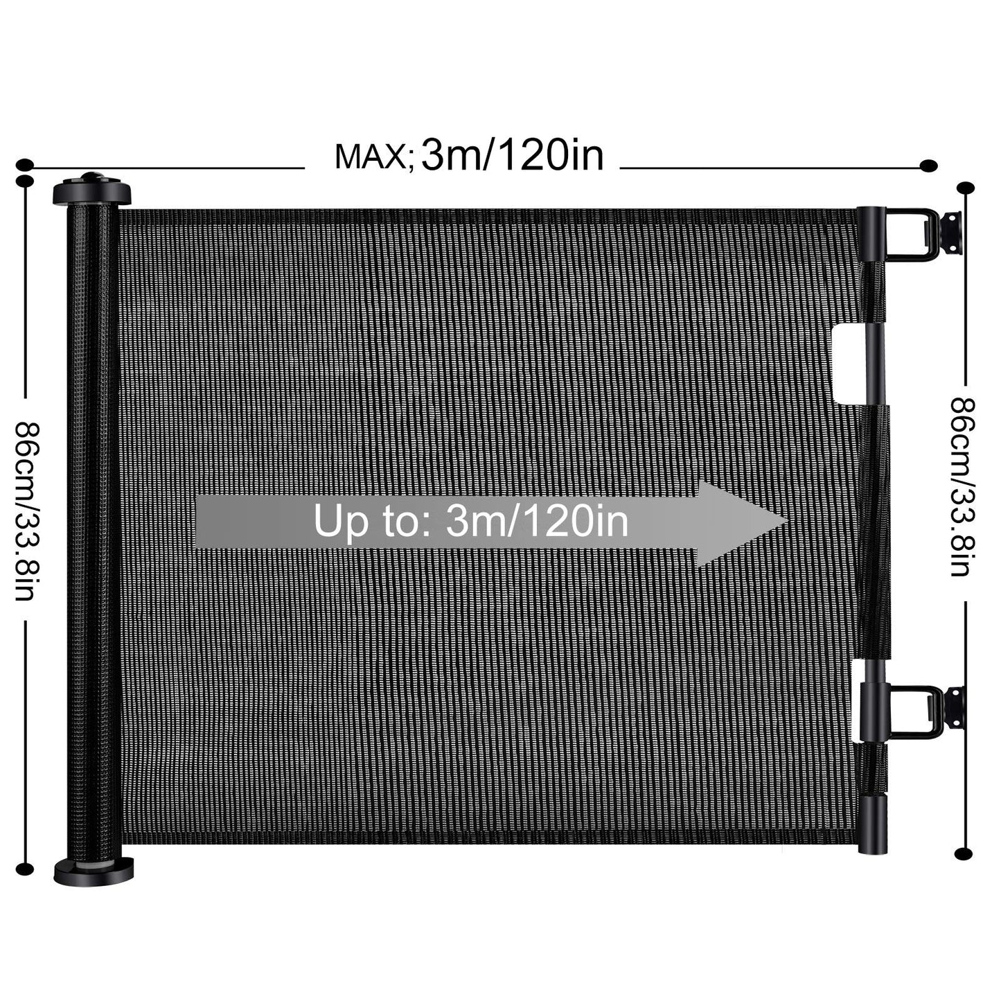 Retractable 3M Doorways Hallways Stairs Baby Gate Dog Pet Gate Indoor Outdoor Safety Gates