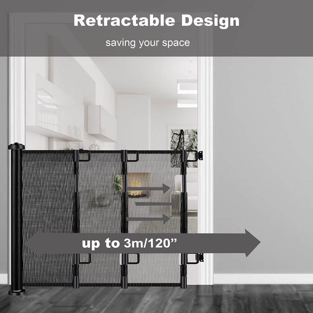 Retractable 3M Doorways Hallways Stairs Baby Gate Dog Pet Gate Indoor Outdoor Safety Gates