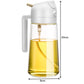 600ml 2 in 1 Glass Oil Sprayer Dispenser Kitchen Sprayz Cooking Baking Oil Bottle BBQ Spray White