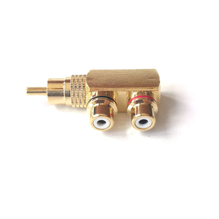 RCA AV Audio Splitter Adapter 1 Male To 2 Female Gold Plated