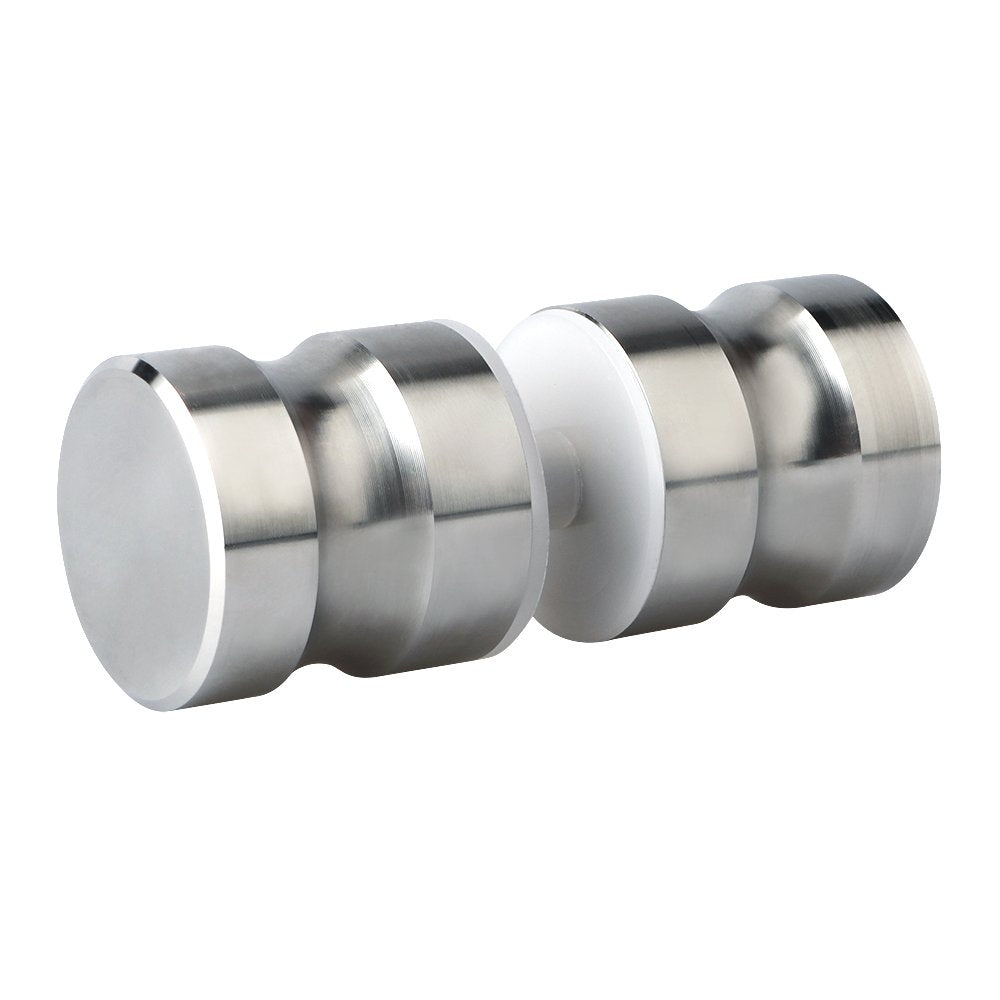 Shower Glass Door Knob Bathroom Round Back-to-Back Handle SUS304 Brushed Nickel