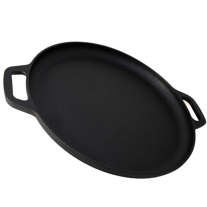 13.5" 35cm Pre-Seasoned Cast Iron Pizza Baking Pan Cooking Griddle Stove Oven Grill Campfire