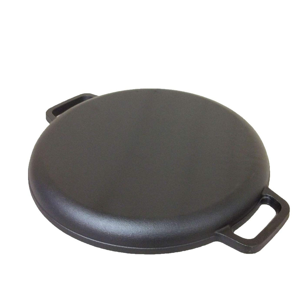 13.5" 35cm Pre-Seasoned Cast Iron Pizza Baking Pan Cooking Griddle Stove Oven Grill Campfire