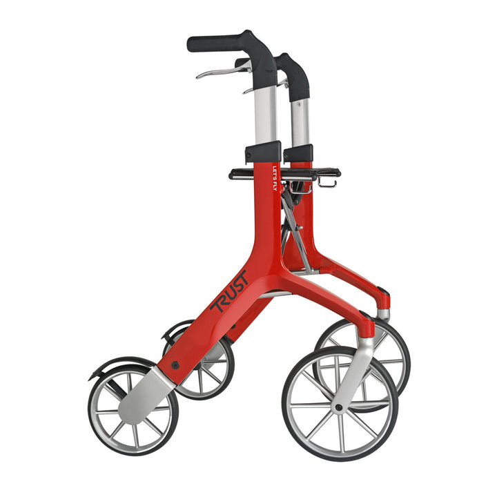 Let's Fly Mobility Rollator Wheelie Walker - Red