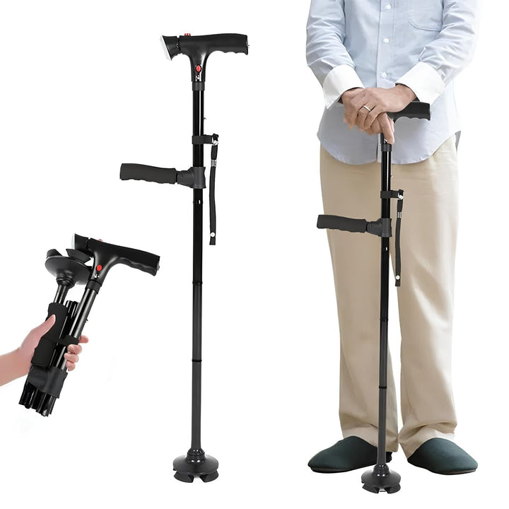 Easy To Collapse Walking Cane Stick with LED