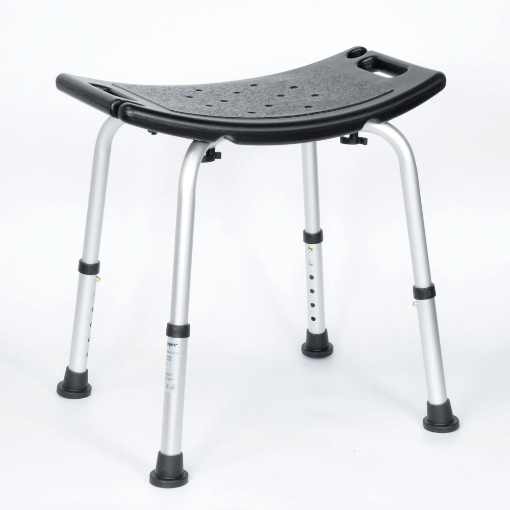 Yippee Adjustable Curved Shower Stool Seat - Black