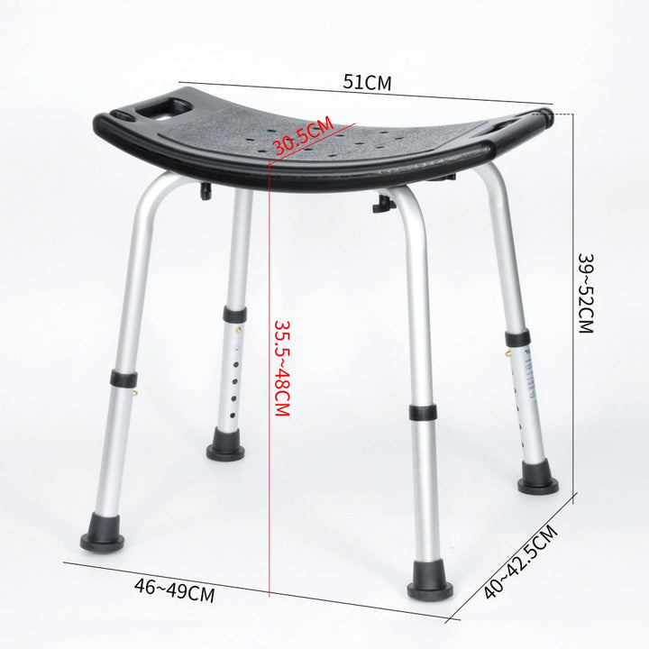 Yippee Adjustable Curved Shower Stool Seat - Black