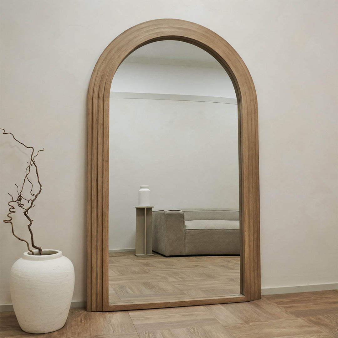 Interior Ave - Sierra Arched Step Mirror - Oak - Large Full Length Mirror