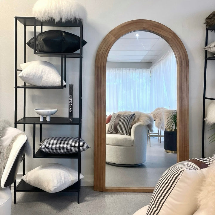 Interior Ave - Sierra Arched Step Mirror - Oak - Large Full Length Mirror