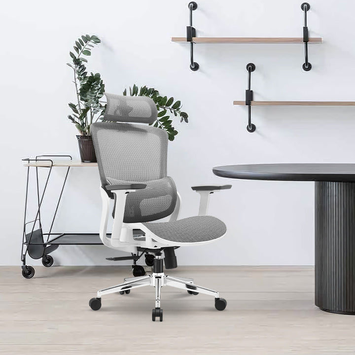 Elena High Back Full Mesh Ergonomic Office Chair In Grey