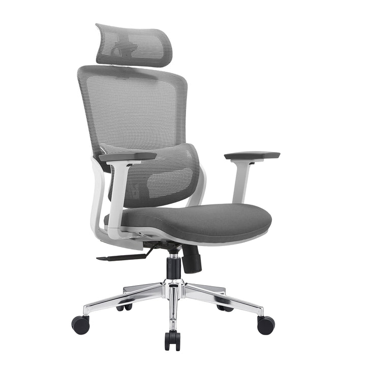 Elena High Back Fabric Seat Ergonomic Office Chair In Grey