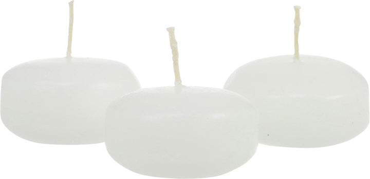 100 Pack of 6 Hour White Floating Candles - 5.8cm diameter - wedding party decoration