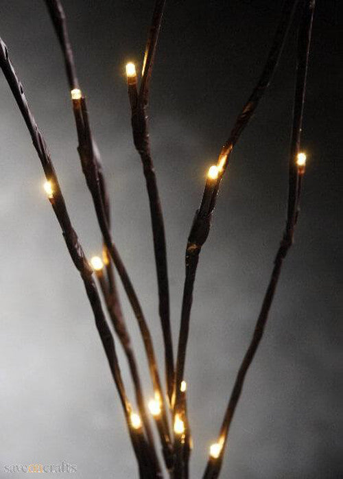 10 Sets of LED Light Bunch Stem - Warm White BATTERY fairy lights - 50cm high 20 bulbs/petals