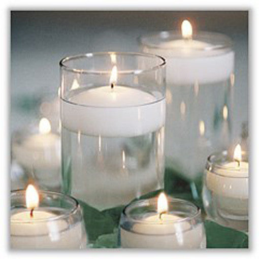 20 Pack of 6 Hour White Floating Candles - 5.8cm diameter - wedding party decoration