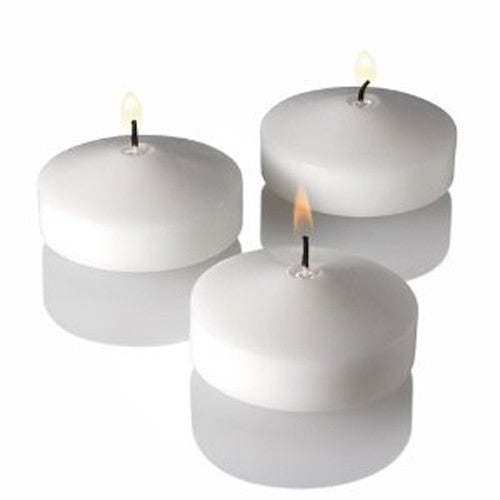 20 Pack of 4 Hour White Floating Candles - 4cm diameter - wedding party decoration