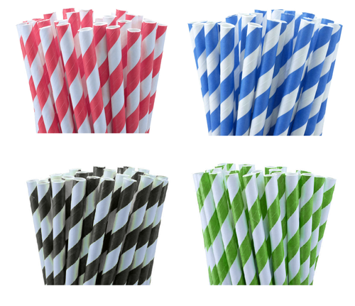 1000 Bulk Wholesale Pack Black White Drinking Straws Biodegradable Eco Paper Birthday Party Event Bistro Bar Cafe Take Away