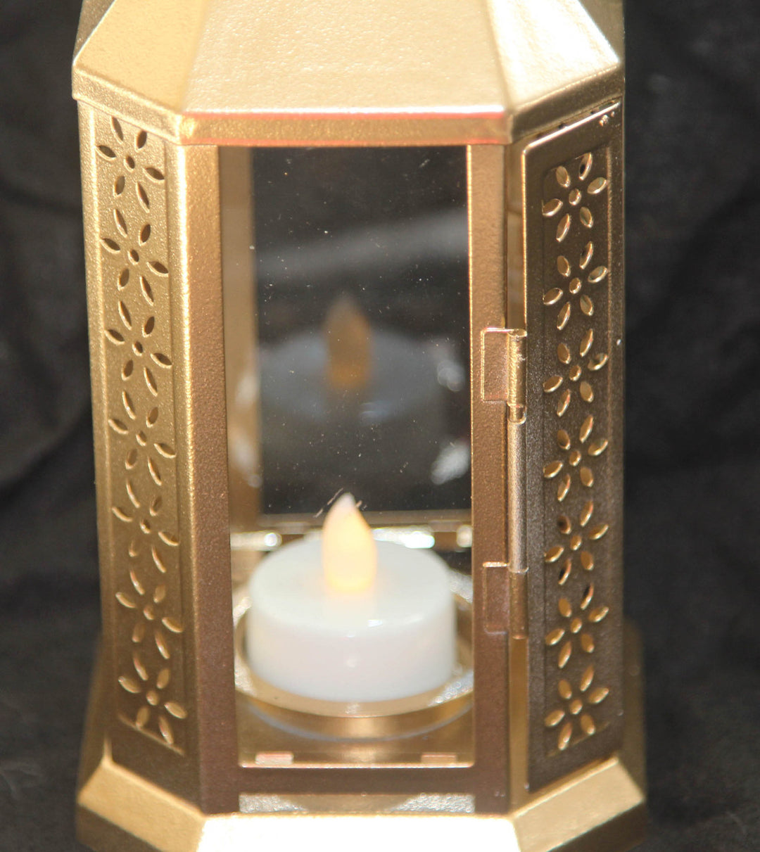 10 Pack of Gold Metal Miners Lantern Summer Xmas Wedding Home Party Room Balconey Deck Decoration 21cm Tealight Candle