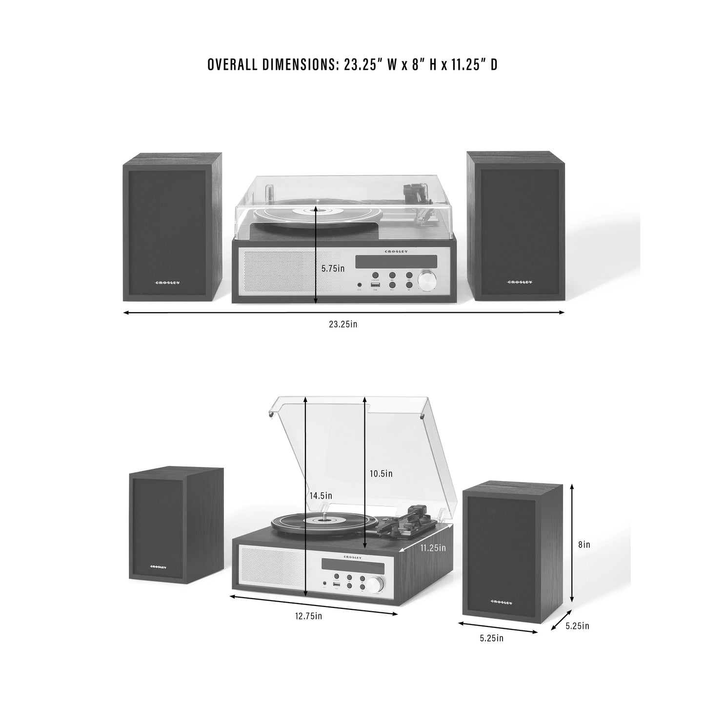 Crosley Sloane Shelf System Turntable - Black