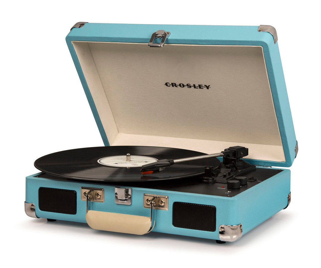 Crosley Cruiser Bluetooth Portable Turntable - Turquoise + Bundled Majority D40 Bluetooth Speakers