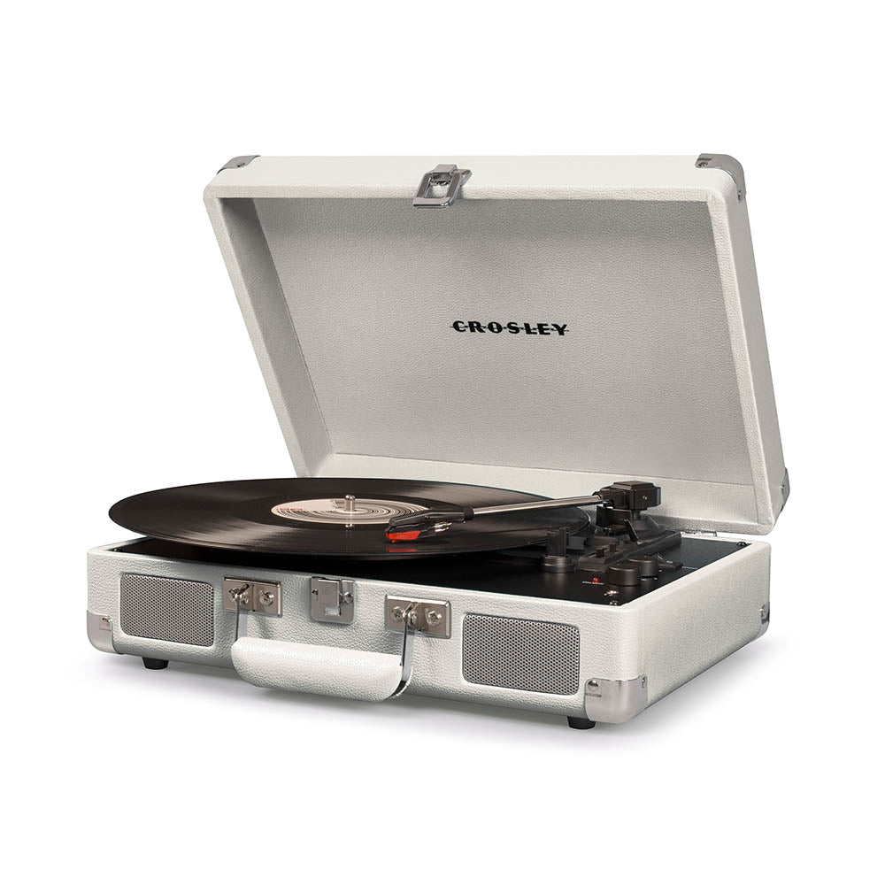 Crosley Cruiser Bluetooth Portable Turntable - White Sands + Bundled Crosley Record Storage Crate