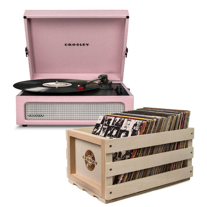 Crosley Voyager Amethyst - Bluetooth Portable Turntable  & Record Storage Crate