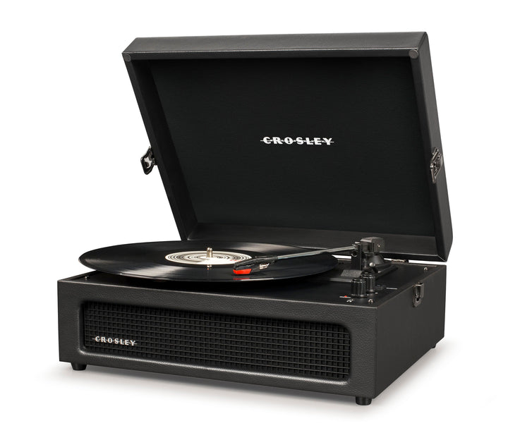 Crosley Voyager Black - Bluetooth Portable Turntable  & Record Storage Crate