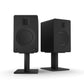 Kanto TUK 260W Powered Bookshelf Speakers with - Pair, Matte Black with SP6HD Black Stand Bundle