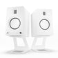 Kanto TUK 260W Powered Bookshelf Speakers - Pair, Matte White with SE6W White Stand Bundle