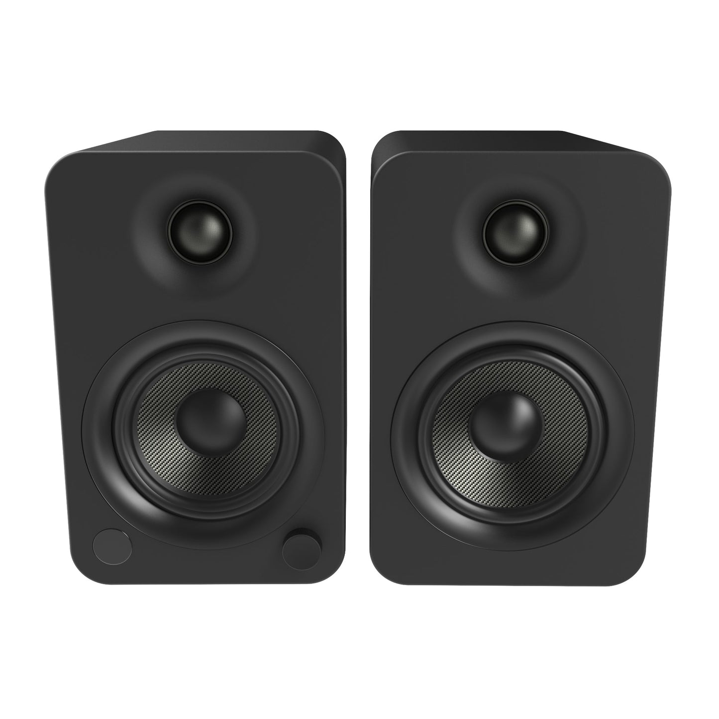 Kanto YU4 140W Powered Bookshelf Speakers with Bluetooth and Phono Preamp - Pair, Matte Black with SP26PL Black Stand Bundle