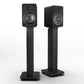 Kanto YU4 140W Powered Bookshelf Speakers with Bluetooth and Phono Preamp - Pair, Matte Black with SX26 Black Stand Bundle