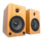 Kanto YU6 200W Powered Bookshelf Speakers with Bluetooth and Phono Preamp - Pair, Bamboo with SX22 Black Stand Bundle