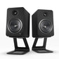 Kanto YU6 200W Powered Bookshelf Speakers with Bluetooth and Phono Preamp - Pair, Matte Black with SE6 Black Stand Bundle