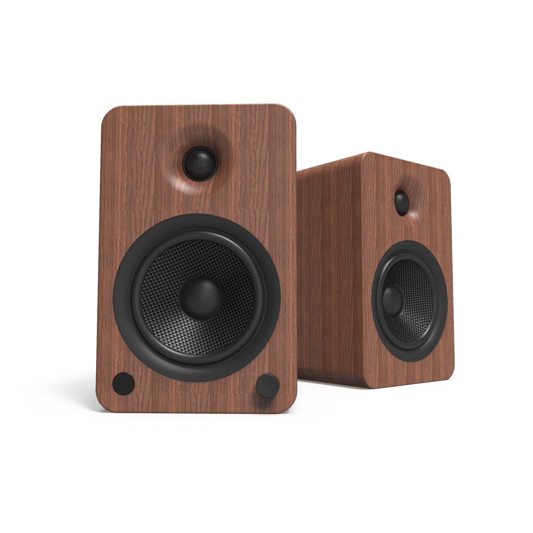 Kanto YU6 200W Powered Bookshelf Speakers with Bluetooth and Phono Preamp - Pair, Walnut