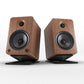 Kanto YU6 200W Powered Bookshelf Speakers with Bluetooth and Phono Preamp - Pair, Walnut with S6 Black Stand Bundle