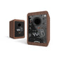 Kanto YU6 200W Powered Bookshelf Speakers with Bluetooth and Phono Preamp - Pair, Walnut with SE6 Black Stand Bundle