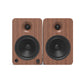 Kanto YU6 200W Powered Bookshelf Speakers with Bluetooth and Phono Preamp - Pair, Walnut with SX22 Black Stand Bundle