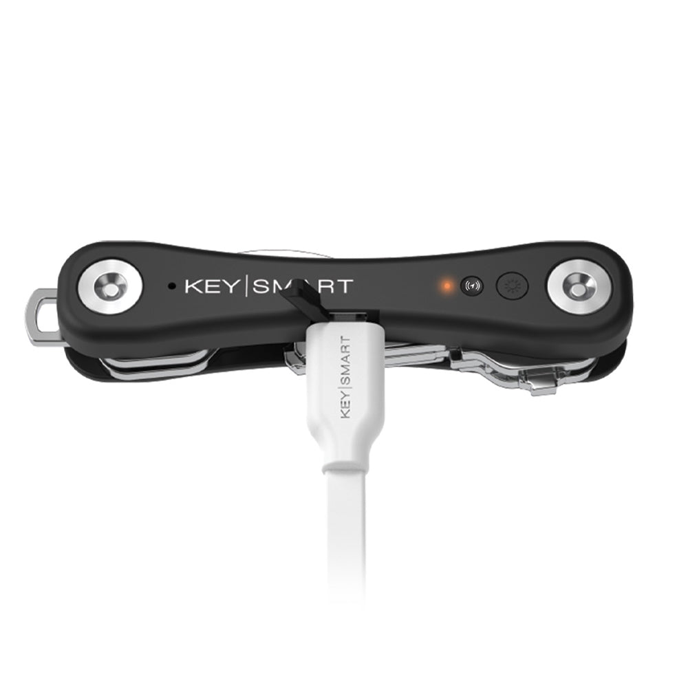 KeySmart iPro - Rechargeable Compact Trackable Key Holder, with LED Flashlight and Bottle Opener  - Black