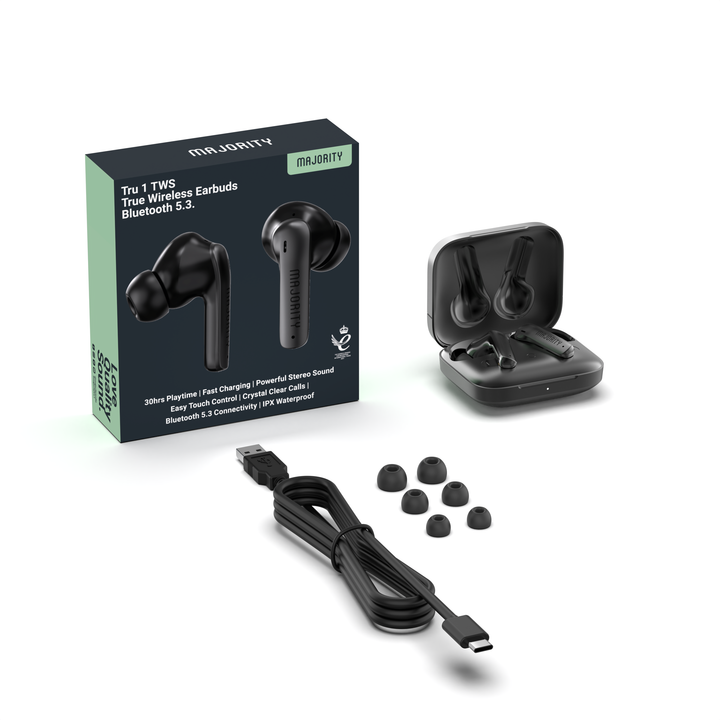 Majority Tru 1 TWS Earphones - Black